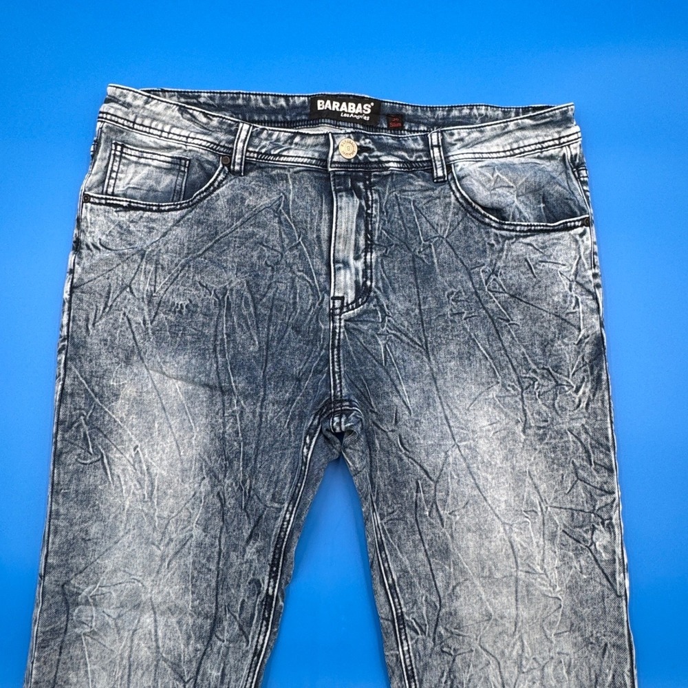 BARABAS Los Angeles Men's‎ Slim Fit Acid Wash Denim Jeans Size 38/31 Y2K